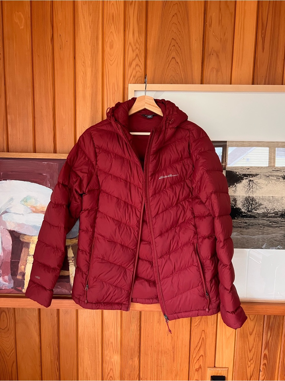 Eddie Bauer women’s Red Packable Down Jacket